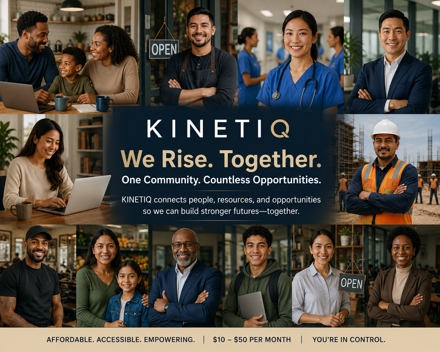 Our Kinetiq community - families, business owners, healthcare workers, students, and neighbors from all backgrounds.
