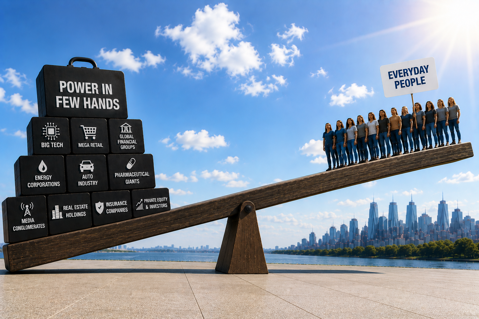 An unbalanced economy with power concentrated in too few hands.